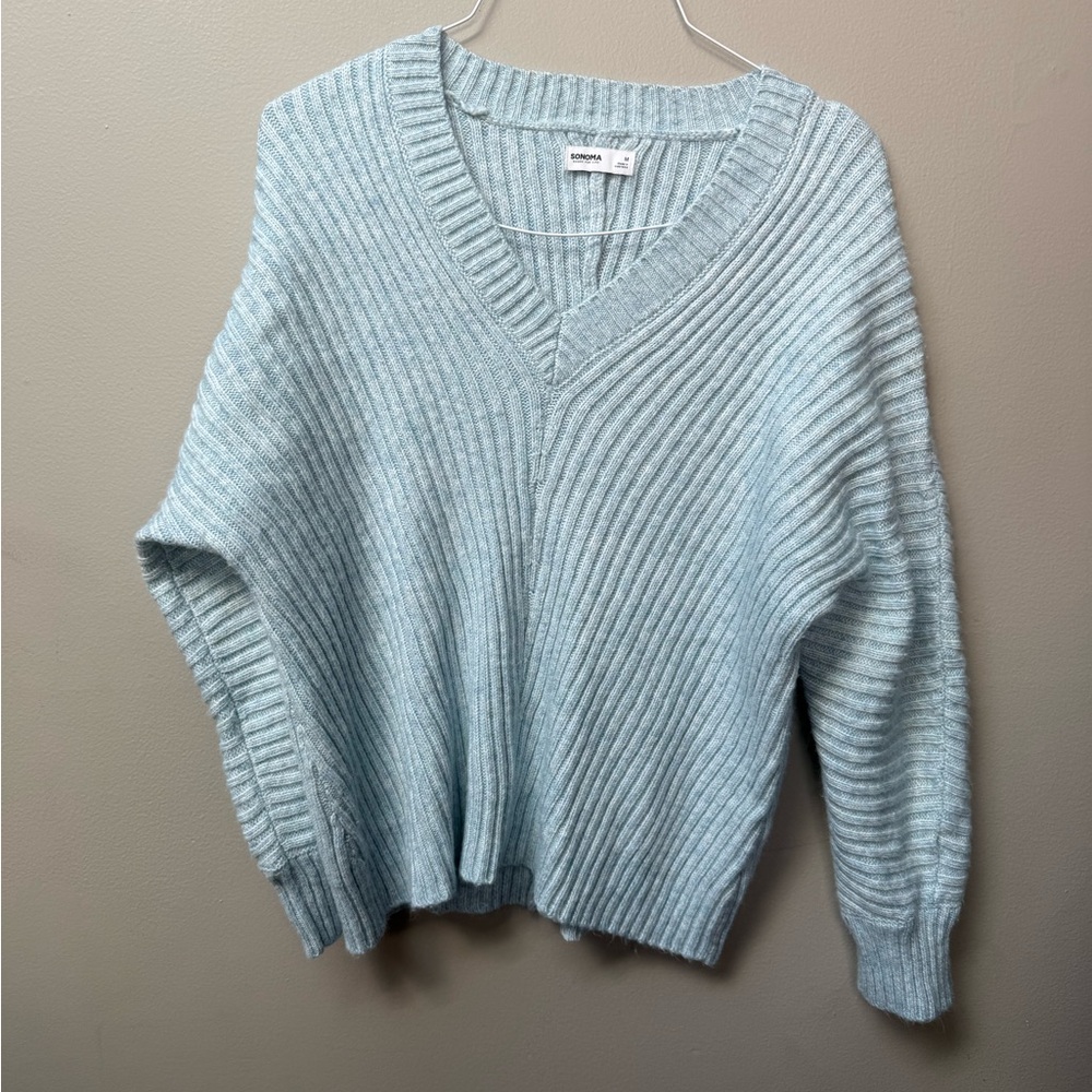 Sonoma Women's Soft Blue V-Neck Sweater
